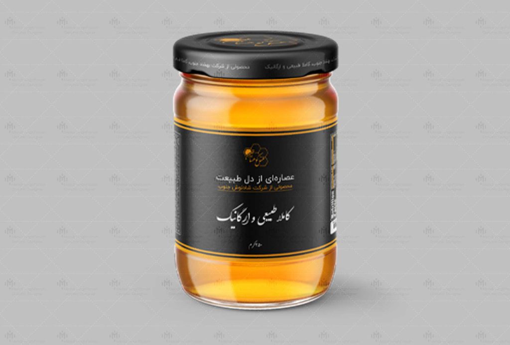 نمونه کار طراحی لیبل محصول عسل طبیعی